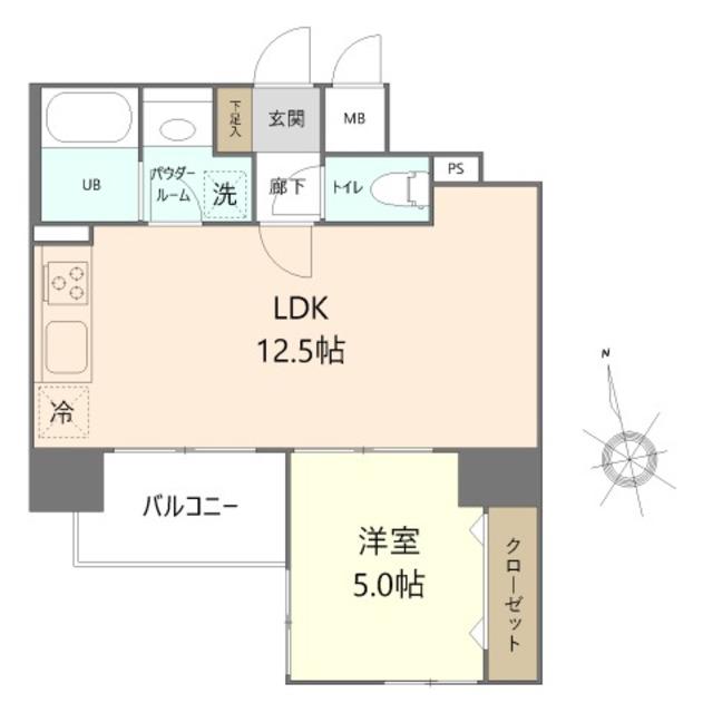 グリシーヌ(1LDK/9階)の間取り写真