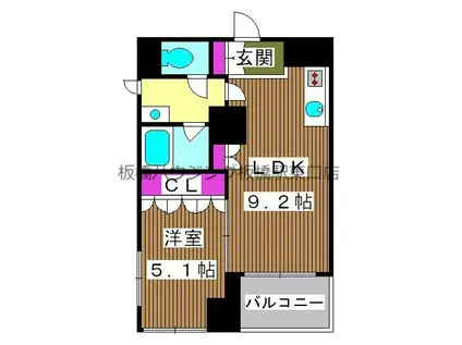 エスティメゾン板橋C6(1LDK/12階)の間取り写真