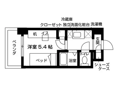 S-RESIDENCE京都竹田DORMITORY(ワンルーム/1階)の間取り写真