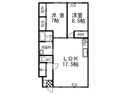 レジデンス昭和(2LDK/1階)の間取り写真