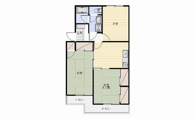 マンション ブルースカイ(3DK/3階)の間取り写真