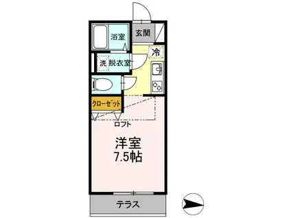 ガーデン川原(1K/1階)の間取り写真