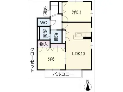 コンフォート桜台(2LDK/1階)の間取り写真