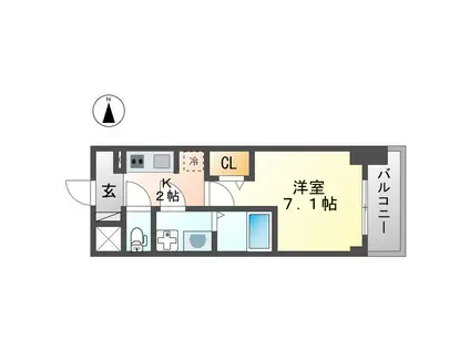 S-RESIDENCE一宮駅前(1K/4階)の間取り写真