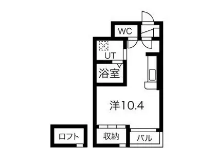 XINAN HANDEN(ワンルーム/1階)の間取り写真