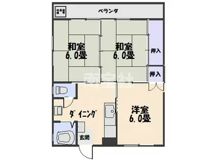 コーポサンライズ(3DK/3階)の間取り写真