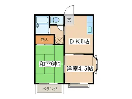 エステートピアカワベ(2DK/2階)の間取り写真