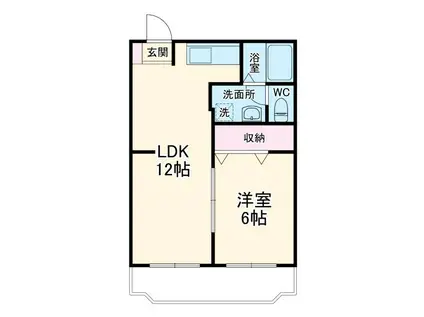 マンションヤマダA(1LDK/1階)の間取り写真