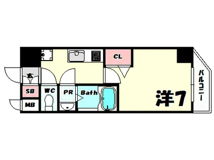 セオリー神戸ラメール(1K/4階)の間取り写真