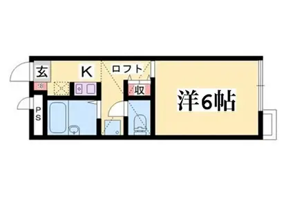 ＪＲ加古川線 滝野駅 徒歩41分 2階建 築26年(1K/2階)の間取り写真