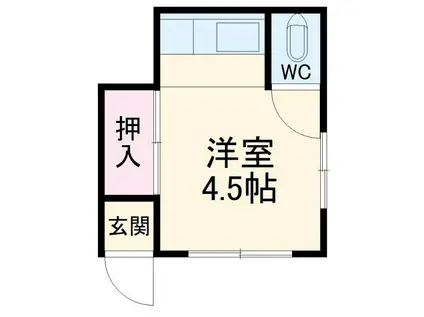 三与荘(ワンルーム/1階)の間取り写真