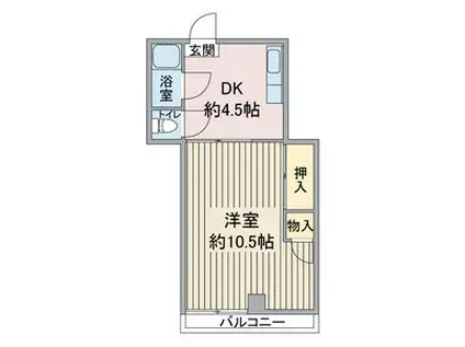 親和ビル(1DK/4階)の間取り写真