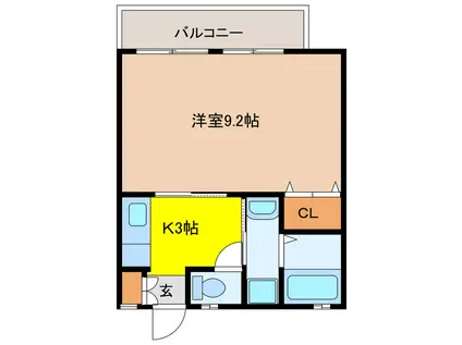 三岳アパート(1K/2階)の間取り写真