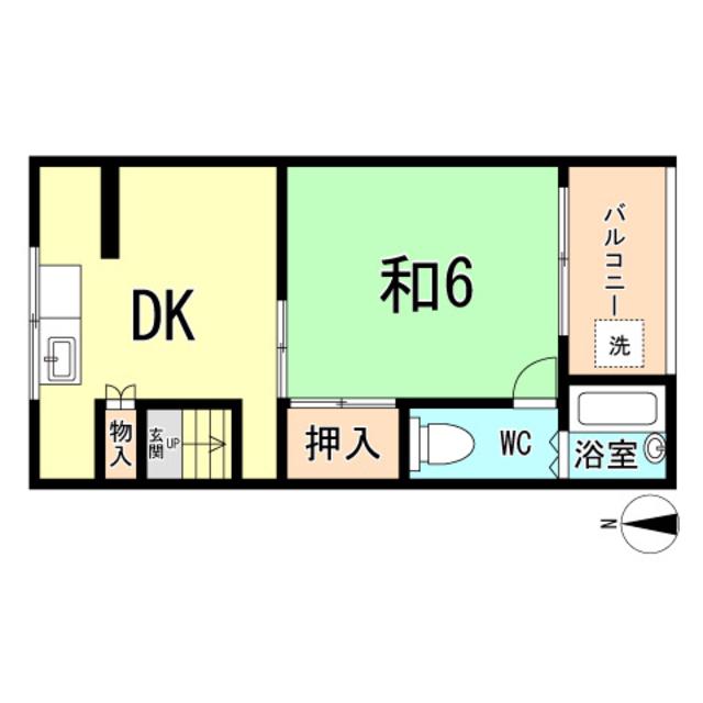 コーポ松本(1DK/2階)の間取り写真