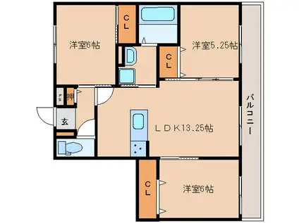 KOJIKA(3LDK/3階)の間取り写真
