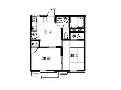 レモンハイツ C棟(2DK/2階)の間取り写真