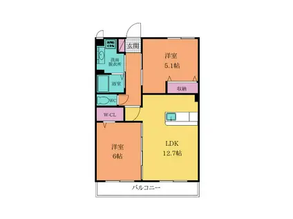 CITRUS TREE(2LDK/2階)の間取り写真