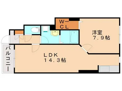 クレールB(1LDK/1階)の間取り写真