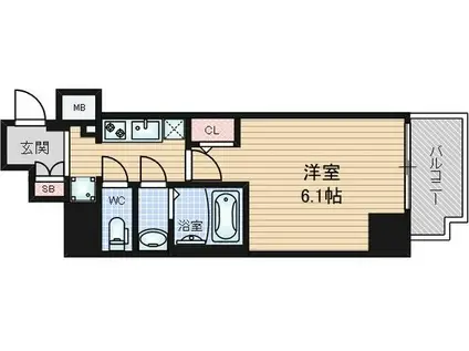 ワールドアイ神戸ウエスト(1K/10階)の間取り写真