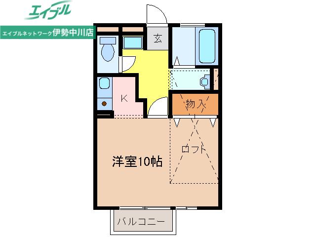 シャルム(ワンルーム/2階)の間取り写真