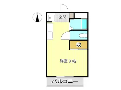 ラ・メゾン(ワンルーム/2階)の間取り写真