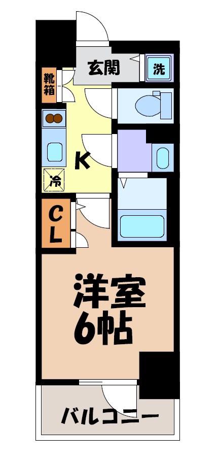 エスリード栄エステージ(1K/10階)の間取り写真