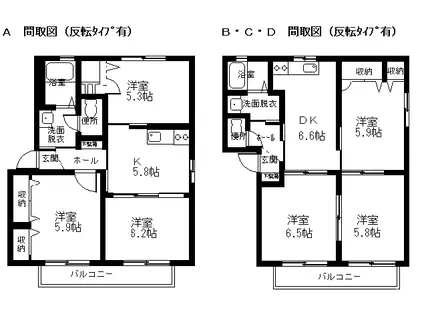 シャーメゾンKITTA D(3DK/1階)の間取り写真