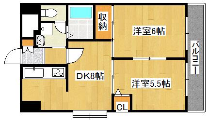 ファーストタウンパート5(2DK/7階)の間取り写真