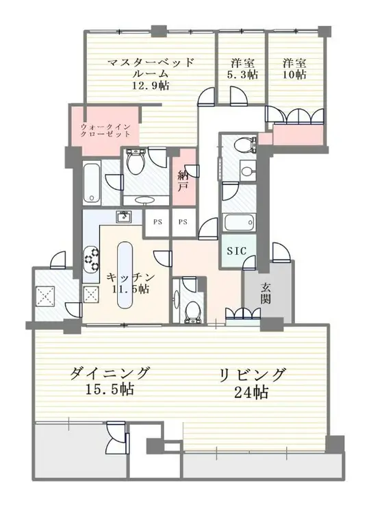元赤坂タワーズ 13階階 間取り