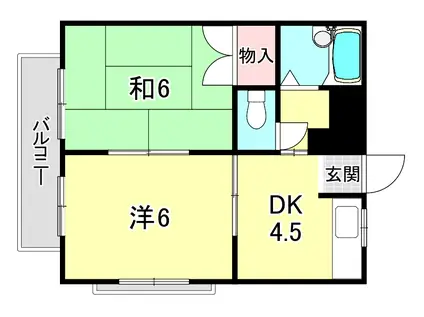 江川マンション(2DK/3階)の間取り写真