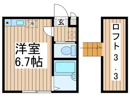 Y&Y南林間(ワンルーム/2階)の間取り写真