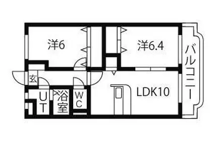 ユーミーナリサ(2LDK/3階)の間取り写真