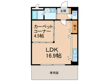 コンフォース21(1LDK/1階)の間取り写真