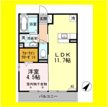 アネラ・ハレ(1LDK/2階)の間取り写真