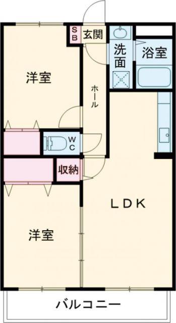 リバティゾーン(2LDK/1階)の間取り写真