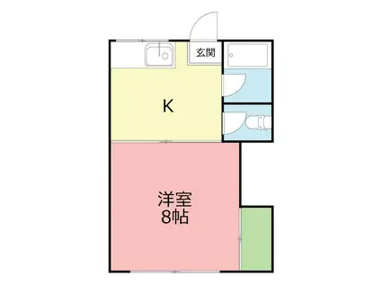 清水コーポ3(1K/2階)の間取り写真