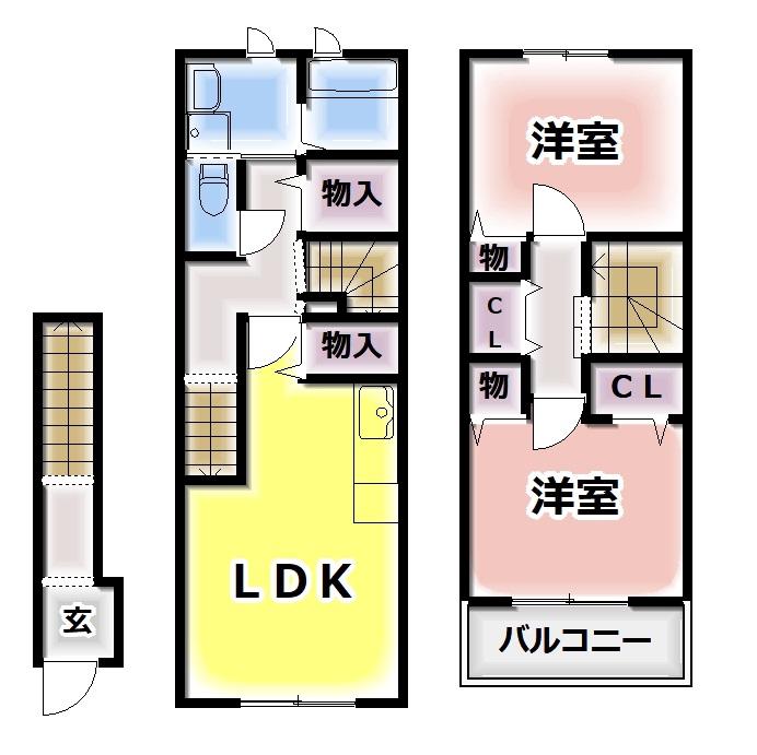 スマート ハズ(2LDK/2階)の間取り写真