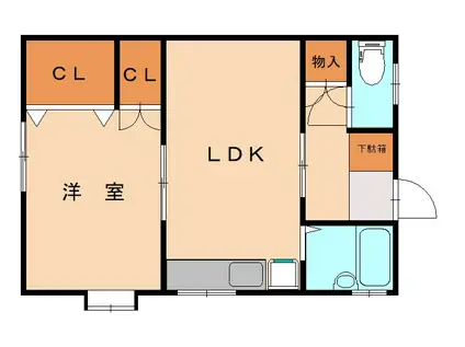 グレイシャス楠木(1LDK/1階)の間取り写真