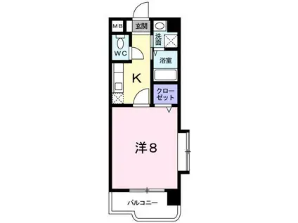 リバーサイド中島(1K/3階)の間取り写真