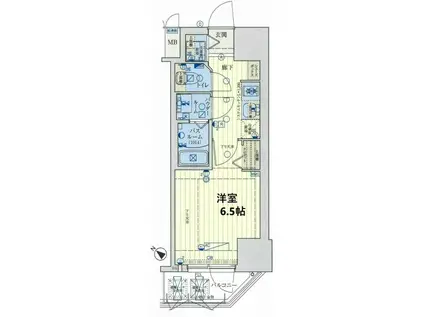 スワンズシティ神戸ウエスト(1K/13階)の間取り写真