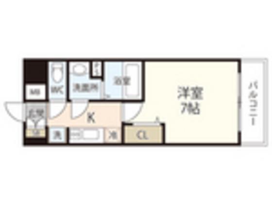 プレサンス広島中央(1K/4階)の間取り写真