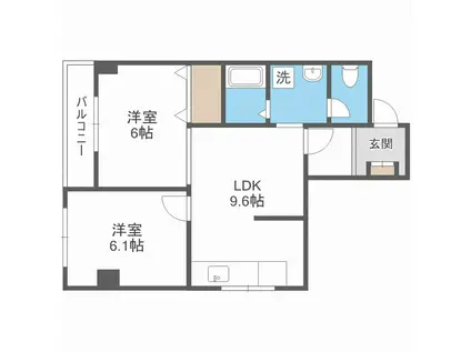 北34条ターミナルハイツ(2LDK/7階)の間取り写真