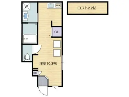 あんしん大蓮東08 1084(ワンルーム/1階)の間取り写真