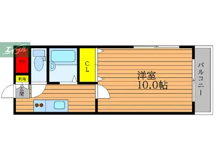 ベル・メゾン津島(1K/1階)の間取り写真