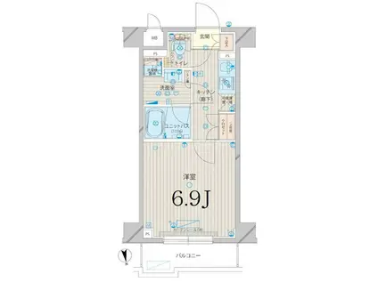 ルーブル上板橋(1K/4階)の間取り写真