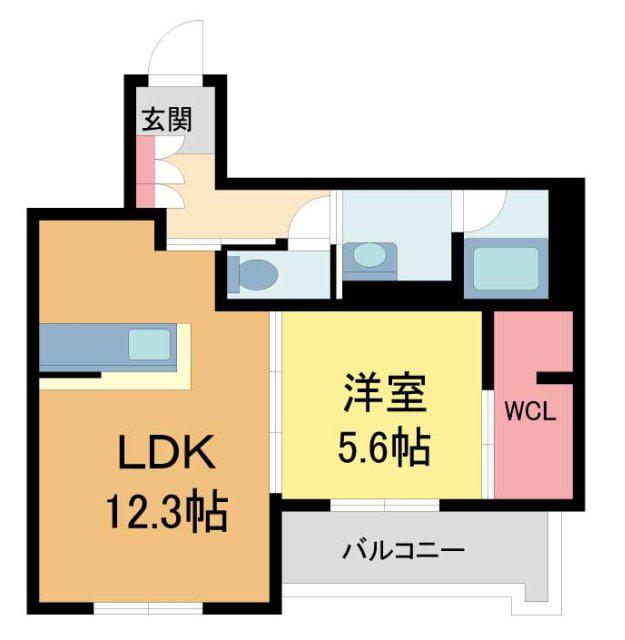 シャーメゾンガーデンズ岡本(1LDK/3階)の間取り写真
