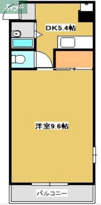 エルム大元(1DK/2階)の間取り写真