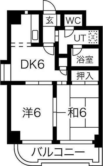 エレガントパレス守山(2DK/7階)の間取り写真