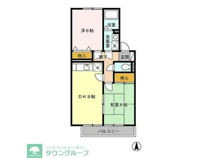 ラフィーネ(2DK/1階)の間取り写真