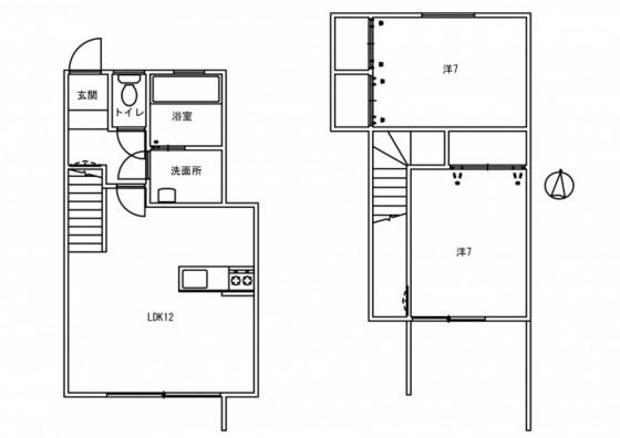 サンメゾン東北町(2LDK/1階)の間取り写真